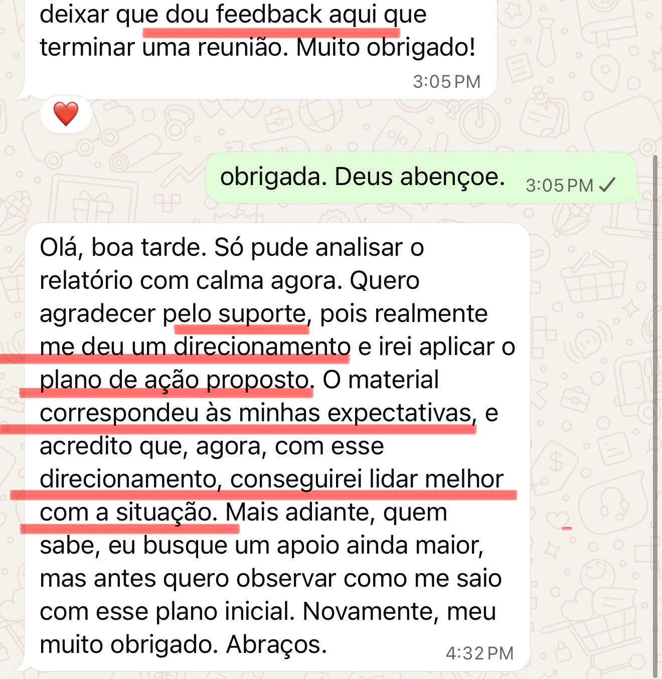 Realmente me deu um direcionamento e irei aplicar o plano de acao proposto