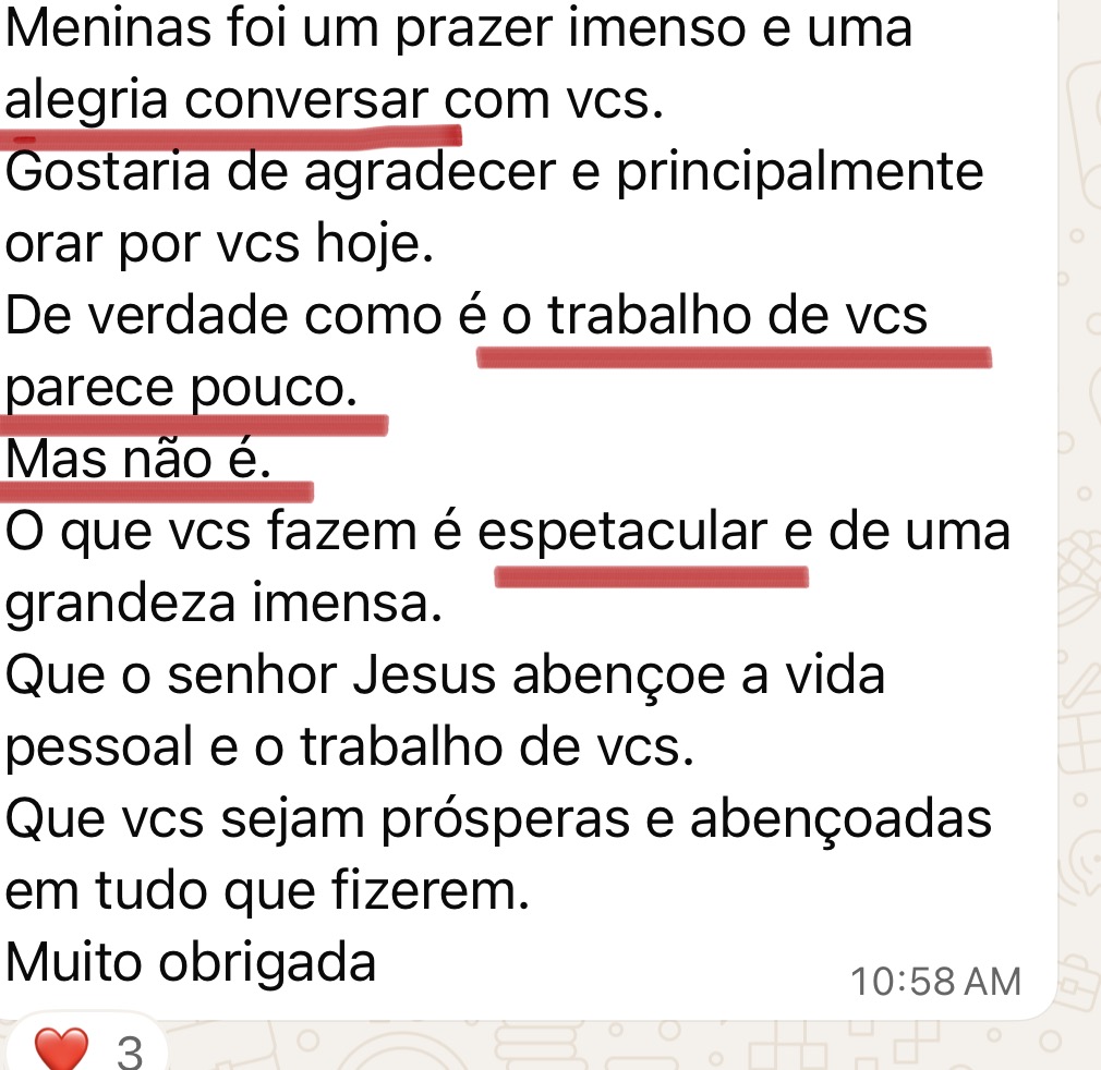 O que voces fazem e espetacular e de uma grandeza imensa